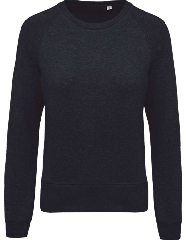 KAR-K481-LADIES’ ORGANIC COTTON CREW NECK RAGLAN SLEEVE SWEATSHIRT