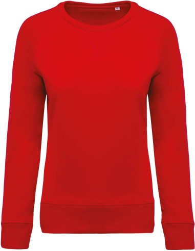 KAR-K481-LADIES’ ORGANIC COTTON CREW NECK RAGLAN SLEEVE SWEATSHIRT