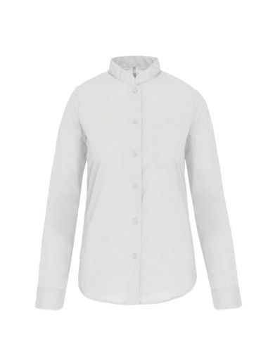 KAR-K514-LADIES' LONG-SLEEVED MANDARIN COLLAR SHIRT