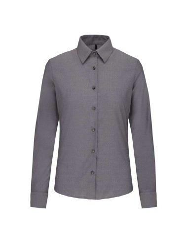 KAR-K534-LADIES' LONG-SLEEVED OXFORD SHIRT