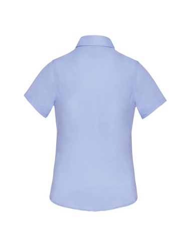 KAR-K544-LADIES' SHORT-SLEEVED COTTON POPLIN SHIRT