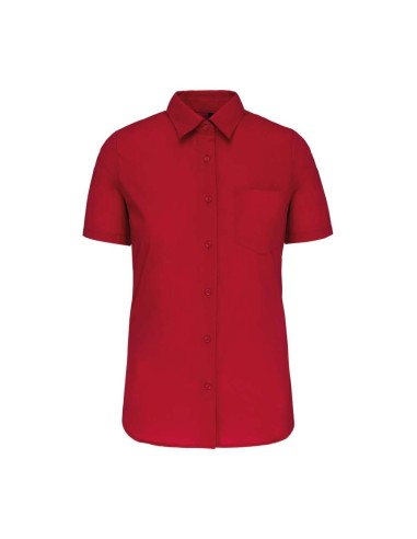 KAR-K544-LADIES' SHORT-SLEEVED COTTON POPLIN SHIRT