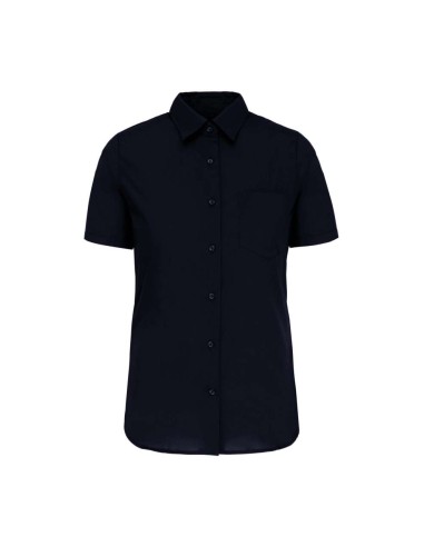 KAR-K544-LADIES' SHORT-SLEEVED COTTON POPLIN SHIRT
