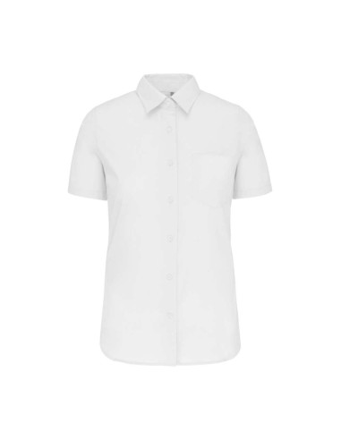 KAR-K544-LADIES' SHORT-SLEEVED COTTON POPLIN SHIRT