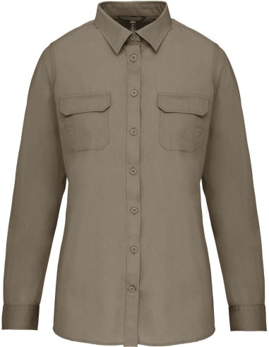 KAR-K591-LADIES' LONG-SLEEVED SAFARI SHIRT