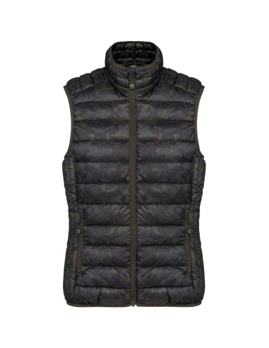 KAR-K6114-LADIES' LIGHTWEIGHT SLEEVELESS FAKE DOWN JACKET