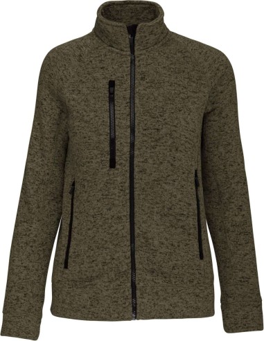 KAR-K9107-LADIES' FULL ZIP HEATHER JACKET