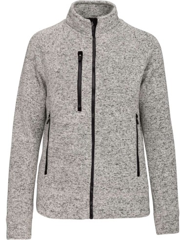 KAR-K9107-LADIES' FULL ZIP HEATHER JACKET