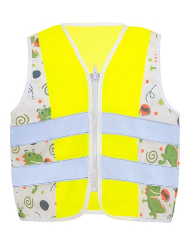KOR-ACTDIN-Childrens Safety Vest Action Dinosaurs CO² Neutral