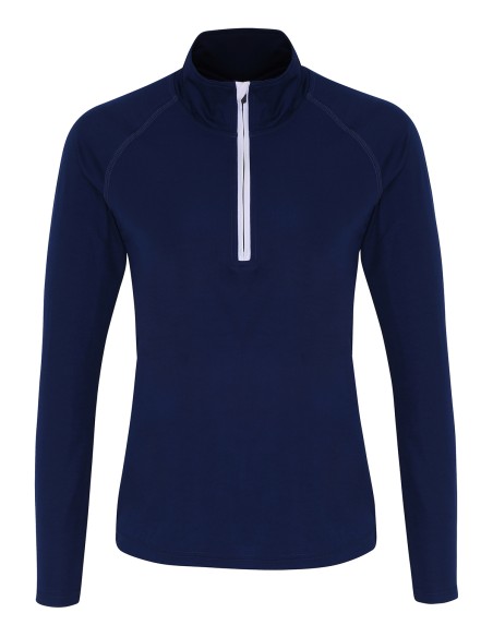 T-TR120-Performance à manches longues zip 1/4 femme TriDri®