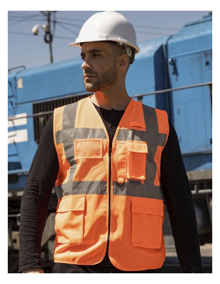 KOR-KXEXQ-Multifunctional Hi-Vis Mesh-Vest Athens