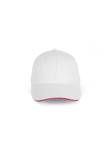 KUP-KP198-CAP IN ORGANIC COTTON WITH CONTRASTING SANDWICH PEAK - 6 PANELS