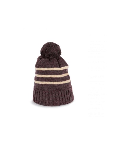 KUP-KP556-KNITTED STRIPED BEANIE IN RECYCLED YARN