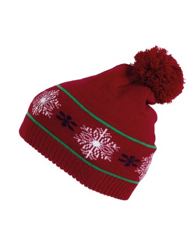 KUP-KP558-BEANIE WITH CHRISTMAS PATTERNS