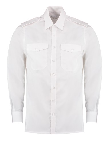 KUS-KK134-Mens Tailored Fit Pilot Shirt Long Sleeve