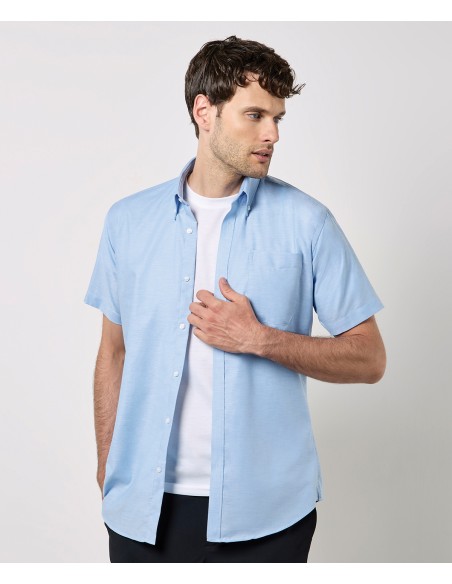 KUS-KK183-Mens Slim Fit Workwear Oxford Shirt Short Sleeve