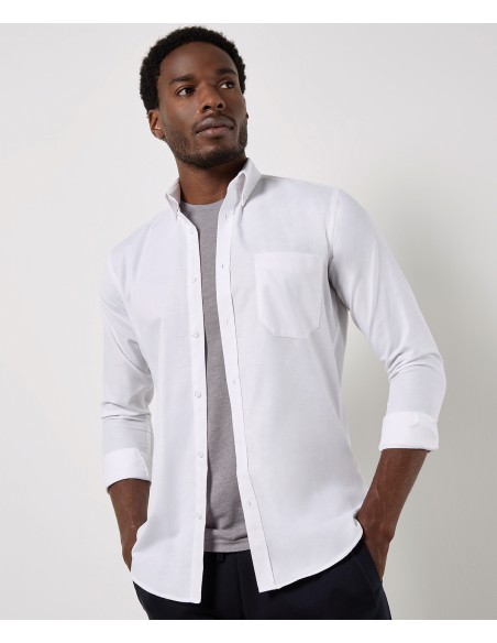 KUS-KK184-Men`s Slim Fit Workwear Oxford Shirt Long Sleeve