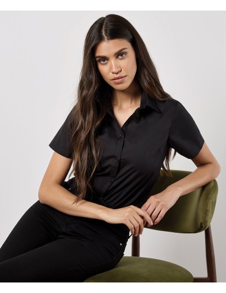 KUS-KK241-Womens Tailored Fit Poplin Shirt Short Sleeve