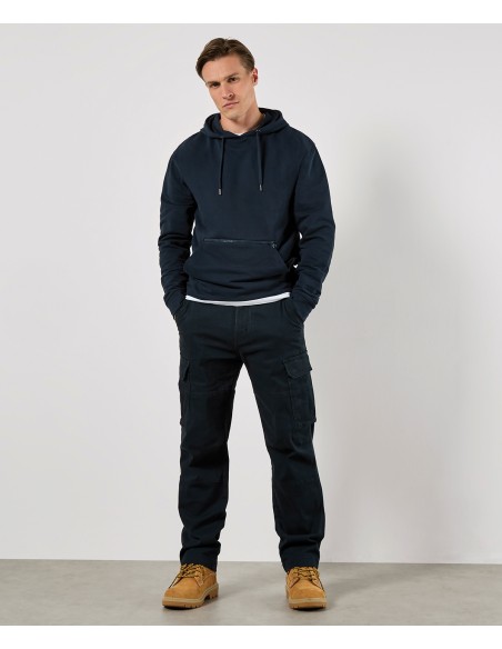 KUS-KK338-Regular Fit Pique Hoodie with Zipped Pocket
