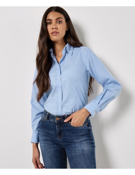 KUS-KK361-Womens Tailored Fit Workwear Oxford Shirt Long Sleeve