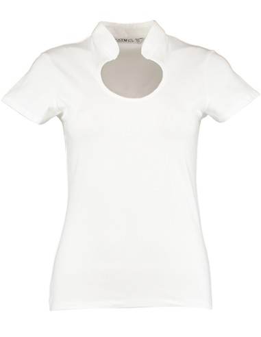 KUS-KK755-Women`s Regular Fit Keyhole Neck Top