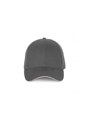 KUP-KP185-CAP WITH CONTRASTING SANDWICH PEAK - 6 PANELS