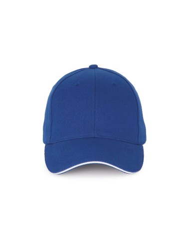 KUP-KP185-CAP WITH CONTRASTING SANDWICH PEAK - 6 PANELS