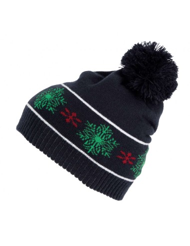 KUP-KP558-BEANIE WITH CHRISTMAS PATTERNS