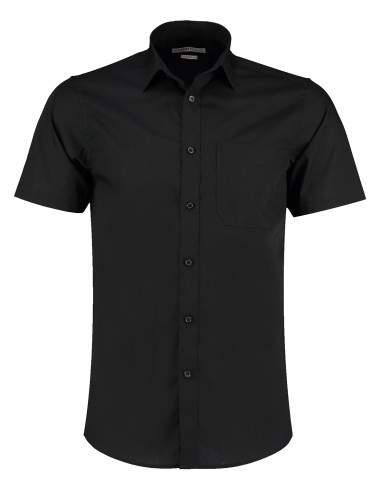 KUS-KK141-Mens Tailored Fit Poplin Shirt Short Sleeve