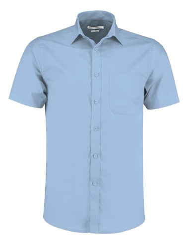 KUS-KK141-Mens Tailored Fit Poplin Shirt Short Sleeve