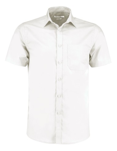 KUS-KK141-Mens Tailored Fit Poplin Shirt Short Sleeve
