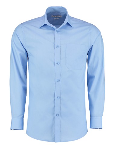 KUS-KK142-Mens Tailored Fit Poplin Shirt Long Sleeve