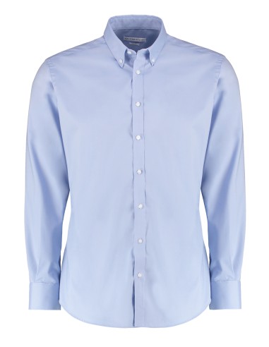 KUS-KK182-Mens Slim Fit Stretch Oxford Shirt Long Sleeve