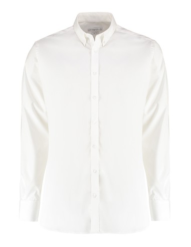 KUS-KK182-Mens Slim Fit Stretch Oxford Shirt Long Sleeve