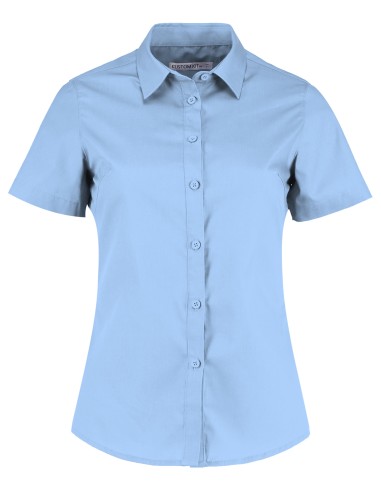 KUS-KK241-Womens Tailored Fit Poplin Shirt Short Sleeve