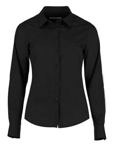 KUS-KK242-Womens Tailored Fit Poplin Shirt Long Sleeve