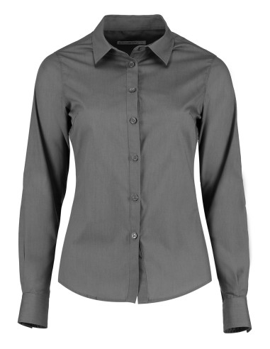 KUS-KK242-Womens Tailored Fit Poplin Shirt Long Sleeve