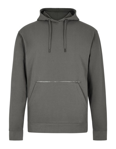 KUS-KK338-Regular Fit Pique Hoodie with Zipped Pocket
