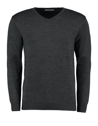 KUS-KK352-Regular Fit Arundel V-Neck Sweater