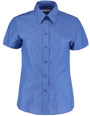 KUS-KK360-Womens Tailored Fit Workwear Oxford Shirt Short Sleeve