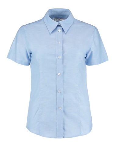 KUS-KK360-Womens Tailored Fit Workwear Oxford Shirt Short Sleeve