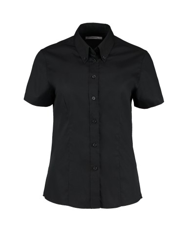 KUS-KK701-Womens Tailored Fit Corporate Oxford Shirt Short Sleeve
