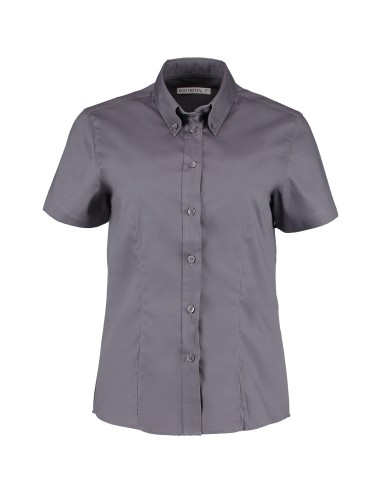 KUS-KK701-Womens Tailored Fit Corporate Oxford Shirt Short Sleeve