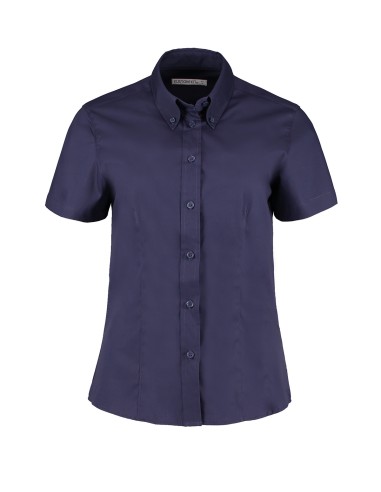 KUS-KK701-Womens Tailored Fit Corporate Oxford Shirt Short Sleeve