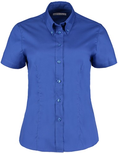KUS-KK701-Womens Tailored Fit Corporate Oxford Shirt Short Sleeve