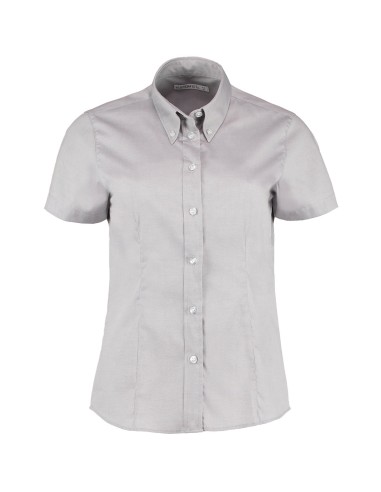KUS-KK701-Womens Tailored Fit Corporate Oxford Shirt Short Sleeve