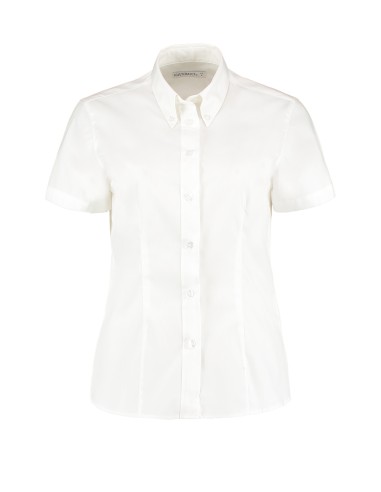 KUS-KK701-Womens Tailored Fit Corporate Oxford Shirt Short Sleeve
