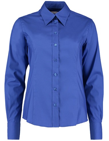KUS-KK702-Womens Tailored Fit Corporate Oxford Shirt Long Sleeve