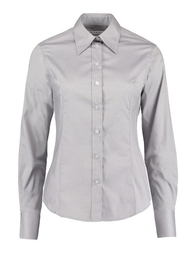 KUS-KK702-Womens Tailored Fit Corporate Oxford Shirt Long Sleeve