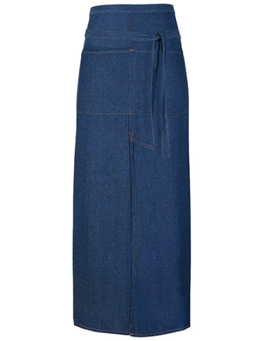 LIN-FS100100SPJNS-Jeans Bistro Apron With Split